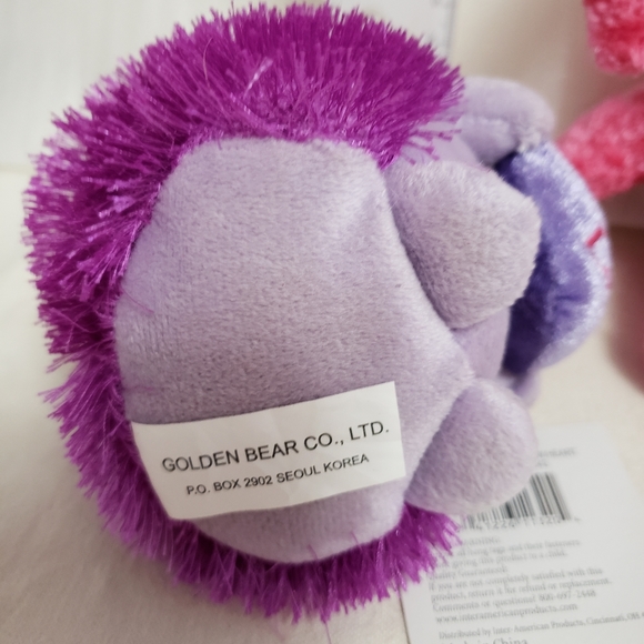 Cute little pair of stuffed animals. Hedgehog and pink bunny. - Picture 4 of 8